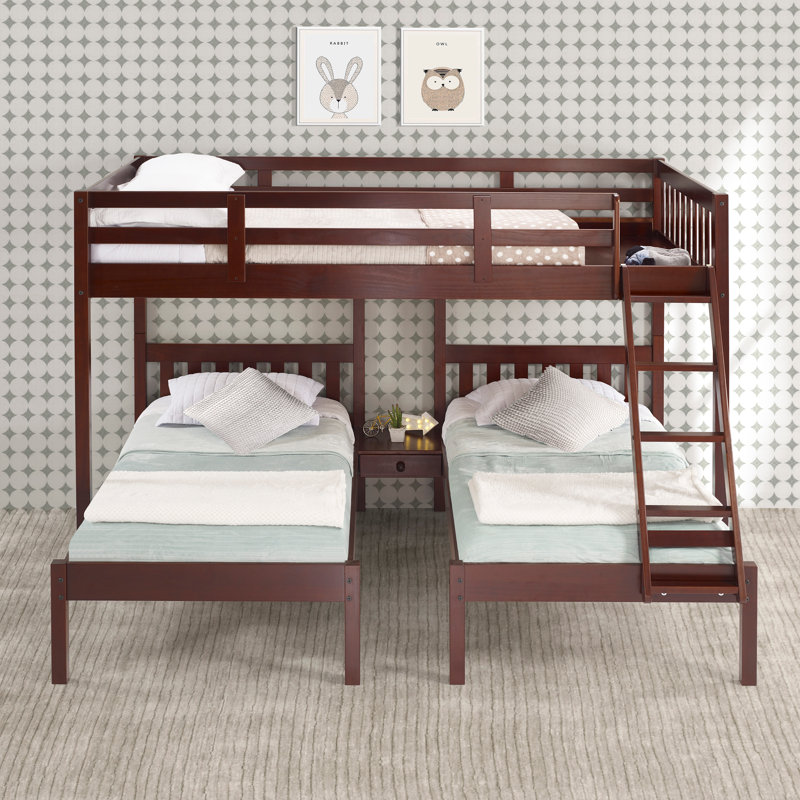 Harriet Bee Full Over Double Twin Bunk Bed In Dark Grey & Reviews